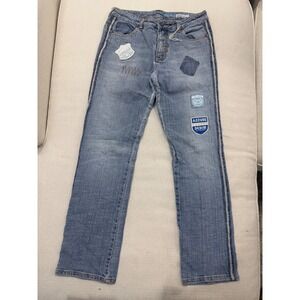 Azzure Denim Jeans Mens 30x31 Y2K Patchwork Straight Leg Light Wash flawed